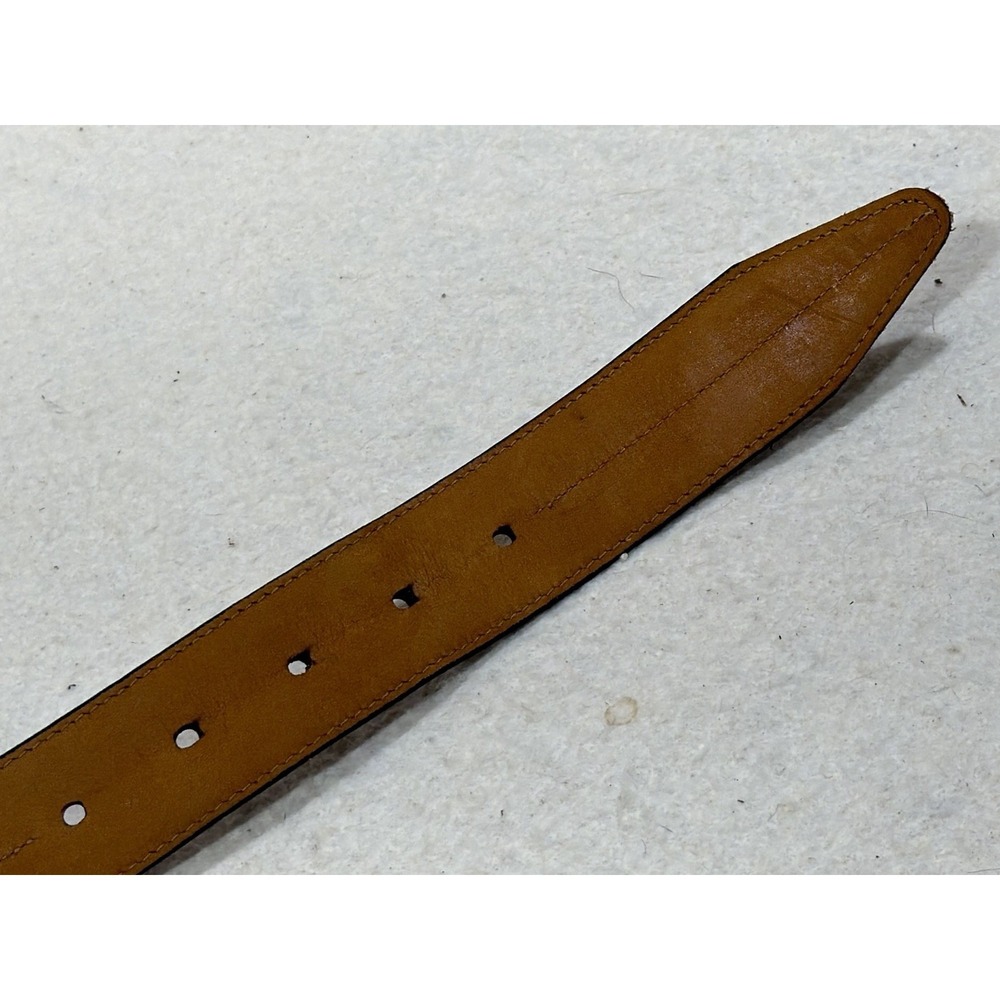 Lejon Calfskin Leather Belt Mens 46 Brown Lizard Grain Western Ranchwear USA - Picture 13 of 16
